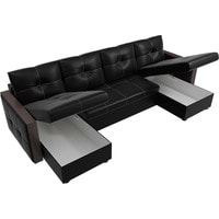 П-образный диван Лига диванов Валенсия 31453 (экокожа, черный)