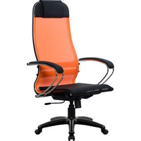 Кресло Metta SU-1-BK Комплект 4, Pl тр/сечен (пластиковые ролики, оранжевый)