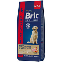 Сухой корм для собак Brit Premium Dog Adult Large and Giant для взрослых собак крупных и гигантских пород с курицей 15 кг
