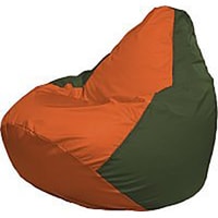 Кресло-мешок Flagman Груша Медиум Г1.1-211 (оранжевый/темно-оливковый)