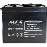 Тяговый аккумулятор ALFA 12V-80Ah(C20) L+ (80 А·ч)