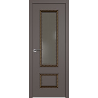 Межкомнатная дверь ProfilDoors 69SMK (какао матовый, кожа toscana светлая, золотая патина)