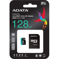 Карта памяти ADATA Premier Pro AUSDX128GUI3V30SA2-RA1 microSDXC 128GB (с адаптером)
