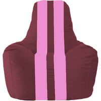 Кресло-мешок Flagman Спортинг С1.1-306 (бордовый/розовый)