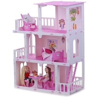 Кукольный домик Krasatoys Дом Маргарита с мебелью 000273 (белый/розовый)