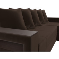 Угловой диван Лига диванов Дубай лайт правый 114164 (микровельвет коричневый)