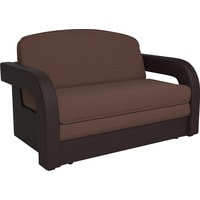 Диван Мебель-АРС Кармен-2 (рогожка/экокожа, коричневый/темно-коричневый)