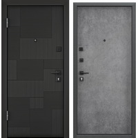 Металлическая дверь Torex Delta PRO PP-41 205x86 (черная шагрень/бетон–темный серый, левый)