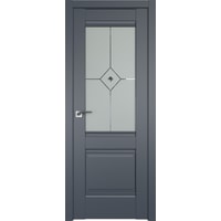 Межкомнатная дверь ProfilDoors Классика 2U L 60x200 (антрацит/матовое с прозрачным фьюзингом)