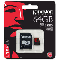 Карта памяти Kingston microSDXC UHS-I U3 (Class 10) 64GB (SDCA3/64GB)