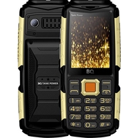 Кнопочный телефон BQ-Mobile BQ-2430 Tank Power (черный/золотистый)