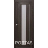 Межкомнатная дверь Portas S25 80x200 (орех шоколад, стекло мателюкс матовое)