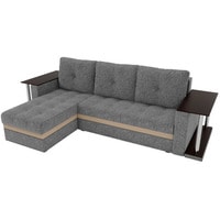 Угловой диван Craftmebel Атланта М угловой 2 стола (нпб, левый, серая рогожка)