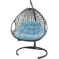 Подвесное кресло M-Group Для двоих Люкс 11510303 (серый ротанг/голубая подушка)