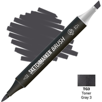 Маркер художественный Sketchmarker Brush Двусторонний TG3 SMB-TG3 (тонированный серый 3) в Пинске