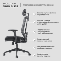 Кресло Evolution ERGO BLISS Grey (серый) в Гомеле