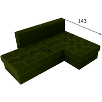 Модульный диван Лига диванов Сплит 101959 (зеленый)
