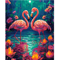 Картина по номерам Lori Влюбленные фламинго Кпн-363