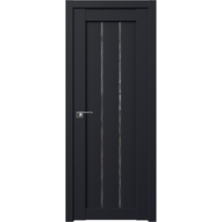 Межкомнатная дверь ProfilDoors 49U L 60x200 (черный матовый/стекло дождь черный)