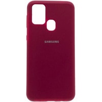 Чехол для телефона EXPERTS Soft-Touch для Samsung Galaxy M21 с LOGO (малиновый)