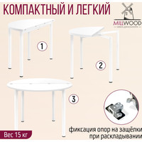 Кухонный стол Millwood Далис 1 (белый/металл белый)