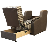 Кресло-кровать Асмана Виктория с декором (рогожка кубики коричневые/рогожка беж)