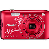 Фотоаппарат Nikon Coolpix A300 (красный с графикой)
