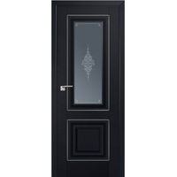 Межкомнатная дверь ProfilDoors 28U L 70x200 (черный матовый/мателюкс графит кристалл серебро)