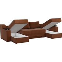 П-образный диван Mebelico Сенатор 59366 (рогожка, коричневый)