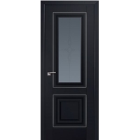 Межкомнатная дверь ProfilDoors 28U L 60x200 (черный матовый/мателюкс графит узор серебро)