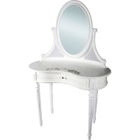 Туалетный столик с зеркалом ГрандМодерн С деколью 89x40x142 (белый)