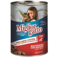 Консервированный корм для кошек MigliorGatto Line Chunks Beef Cat 0.405 кг