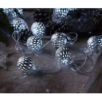 Новогодняя гирлянда Огоньки Серебряные шарики 128 20Led 3 м (белый)