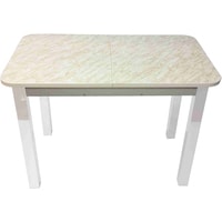 Кухонный стол Solt Мила 3 (мрамор белый/ноги квадратные белые)