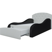Кровать Mebelico Майя 140x70 (кожзам, белый/черный)