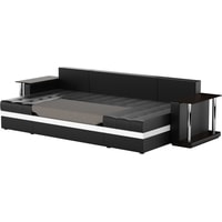 П-образный диван Craftmebel Атланта П 2 стола (бнп, экокожа, черный)