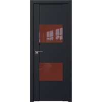 Межкомнатная дверь ProfilDoors 21U L 70x200 (черный матовый, стекло коричневый лак)