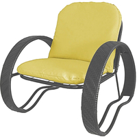 Кресло M-Group Фасоль 12370311 (серый ротанг/желтая подушка)