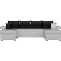 П-образный диван Лига диванов Милфорд 31579 (экокожа, белый/черный)
