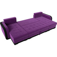 П-образный диван Лига диванов Марсель 29549 (микровельвет, фиолетовый/черный)