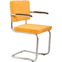 Интерьерное кресло Zuiver Ridge Kink Rib (желтый/хром) в Бобруйске