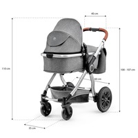 Универсальная коляска KinderKraft Veo (3 в 1, серый/серебристый)