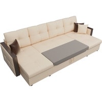 П-образный диван Лига диванов Валенсия 31450 (экокожа, бежевый)