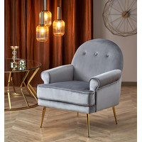 Интерьерное кресло Halmar Santi (серый/золотой)