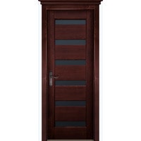 Межкомнатная дверь ОКА Палермо 60x200 (махагон/стекло графит)