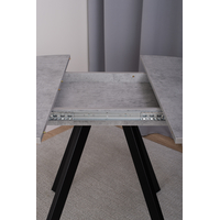 Кухонный стол Домотека Вита К 90-127x75 (серый бетон/черный/95)