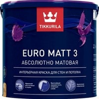 Краска Tikkurila Euro Matt 3 9 л (база С, глубокоматовая)