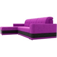 Угловой диван Mebelico Честер 61119 (левый, вельвет, фиолетовый/черный)