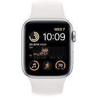 Умные часы Apple Watch SE 2 40 мм (алюминиевый корпус, серебристый/белый, спортивные силиконовые ремешки S/M + M/L)
