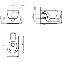 Унитаз подвесной Ideal Standard Blend Curve Aquablade T374901 (без сиденья)